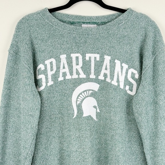 Boxercraft Women's Medium Green Michigan State Spartans Chenille Graphic - Picture 3 of 6